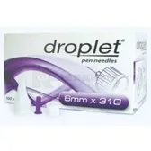 ИГЛЫ ДЛЯ ИНСУЛИНОВЫХ ШПРИЦ-РУЧЕК УНИВЕРСАЛЬНЫЕ DROPLET® 6 мм х 31G  №100