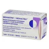 Менактра вакцина менингококковая полисахаридная серогрупп A, C, Y и W-135 конъюгированная дифтерийным анатоксином раствор для инъекций 1 доза флакон 0.5 мл  №1