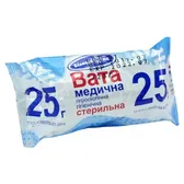 Вата медицинская гигроскопическая гигиеническая стерильный рулон 25 г тм "Белоснежка"  №1