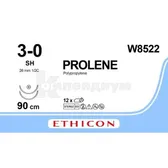PROLENE 3/0, син. 90 см +2 иглы 26 мм колющие 1/2  №1