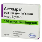 Актемра раствор для инъекций 162 мг/0,9 мл шприц 0.9 мл  №4