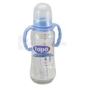БУТЫЛКА ДЕКОРИРОВАННАЯ ПЛАСТИКОВАЯ "TOPO buono" T003 240 мл с силиконовой соской, с ручками  №1