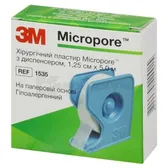 ПЛАСТЫРЬ ХИРУРГИЧЕСКИЙ MICROPORE™ 1,25 см х 5 м с диспенсером  №1