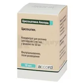 Цисплатина Аккорд концентрат для раствора для инфузий 1 мг/мл флакон 10 мл  №1
