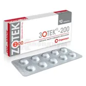 Зотек®-200 таблетки, покрытые пленочной оболочкой 200 мг блистер  №10
