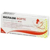 Ниспазм Форте таблетки, покрытые пленочной оболочкой 80 мг  №20