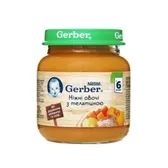 ПЮРЕ ОВОЩНО-МЯСНОЕ ПРОТЕРТОЕ "НЕЖНЫЕ ОВОЩИ С ТЕЛЯТИНОЙ" "GERBER" 130 г с 6 месяцев  №1