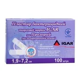 ПЛАСТЫРЬ БАКТЕРИЦИДНЫЙ торговой марки IGAR тип ПРОЗРАЧНЫЙ (на полиуретановой основе) 1,9 см х 7,2 см  №1