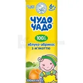Сок яблочно-абрикосовый с мякотью и сахаром "Дюймовочка" тм "Чудо-Чадо" гомогенизированный стерилизованный 200 мл  №1