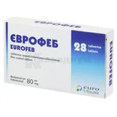Еврофеб таблетки, покрытые пленочной оболочкой 80 мг блистер  №28