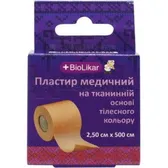 ПЛАСТЫРЬ МЕДИЦИНСКИЙ тм "BIOLIKAR" НА ТКАНЕВОЙ ОСНОВЕ 2,5 см х 500 см телесного цвета  №1