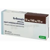 Ко-Валодип таблетки, покрытые пленочной оболочкой блистер 10 мг+160 мг+25 мг  №30