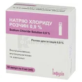Натрия хлорида раствор 0,9% раствор для инъекций 0,9 % ампула полимерная 5 мл в пачке  №10