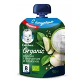 ПЮРЕ ФРУКТОВО-ЙОГУРТНОЕ "ЯБЛОКО СО ЗЛАКАМИ" серии ORGANIC тм "GERBER" пастеризованное. гомогенизированное 90 г для детей от 8 месяцев  №1