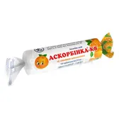 Аскорбинка-КВ таблетки 25 мг в этикетке со вкусом апельсина  №10