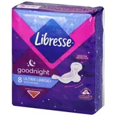 ПРОКЛАДКИ ЖЕНСКИЕ ГИГИЕНИЧЕСКИЕ LIBRESSE ULTRA GOODNIGHT LARGE WITH  WINGS  №8