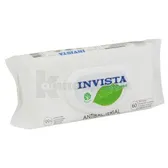 САЛФЕТКИ ВЛАЖНЫЕ "INVISTA" антибактериальные, биоразлагаемые с клапаном  №60