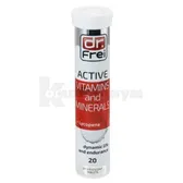 ВИТАМИНЫ ШИПУЧИЕ DR.FREI ACTIVE, АКТИВ ВИТАМИНЫ И МИНЕРАЛЫ (C, D3, Zn, B, E, PP, A, Mg, Cu, Fe) + ЛИКОПЕН таблетки шипучие  №20