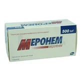 Меронем порошок для раствора для инъекций 500 мг флакон  №10
