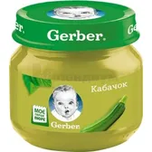 ПЮРЕ ГОМОГЕНИЗИРОВАННОЕ НА ОВОЩНОЙ ОСНОВЕ ТМ "GERBER" "КАБАЧОК" 80 г для детей от 6 месяцев  №1