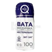 Вата медицинская гигроскопическая гигиеническая нестерильная тм BigQ 100 г зигзагообразная лента  №1
