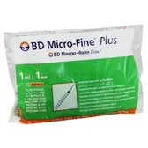 ШПРИЦ ИНЪЕКЦИОННЫЙ ИНСУЛИНОВЫЙ ОДНОРАЗОВОГО ПРИМЕНЕНИЯ BD MICRO-FINE™ PLUS U-100 1 мл с иглой 0,33 мм (29 G) х 12,7 мм №10