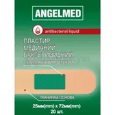 Пластырь бактерицидный на основе бриллиантового зеленого "Angelmed" 2,5 см х 7,2 см  №20