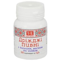 ПИВНІ ДРІЖДЖИ З КАЛЬЦІЄМ, МАГНІЄМ І ЦИНКОМ таблетки, 0,5 г, № 100; Фармаком