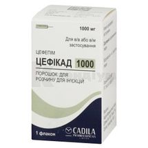 Цефікад 1000 порошок для  приготування ін'єкційного розчину, 1000 мг, флакон, № 1; Каділа