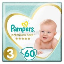 ПІДГУЗНИКИ ДИТЯЧІ PAMPERS PREMIUM CARE midi (5-9 кг), № 60; undefined