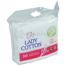 ВАТНІ ПАЛИЧКИ LADY COTTON пакет поліетиленовий, № 200; Іпек