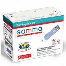 ТЕСТ-СМУЖКИ ДЛЯ КОНТРОЛЮ РІВНЯ ГЛЮКОЗИ В КРОВІ GAMMA ms, № 50; Foracare Suisse