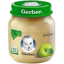 ПЮРЕ ФРУКТОВЕ ТМ "GERBER" "ЯБЛУКО" вітамінізоване, 130 г, з 6 місяців, з 6 місяців, № 1; Нестле Україна