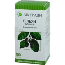 Вільхи супліддя супліддя, 100 г, пачка, з внутрішн. пакетом, з внутр. пакетом, № 1; ЗАТ "Ліктрави"