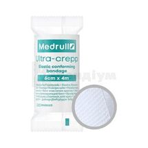 БИНТ МЕДИЧНИЙ ЕЛАСТИЧНО ФІКСУЮЧИЙ MEDRULL ULTRA-CREPP 4 м х 6 см, № 1; Forans Eesti