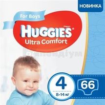 ПІДГУЗНИКИ ДИТЯЧІ ГІГІЄНІЧНІ HUGGIES ULTRA COMFORT розмір 4, boy, boy, № 66; Кімберлі-Кларк