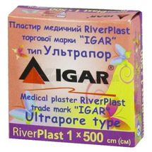 ПЛАСТИР МЕДИЧНИЙ RiverPlast торгової марки "IGAR" тип УЛЬТРАПОР (на нетканій основі) 1 см х 500 см, № 1; Ігар