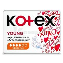 ПРОКЛАДКИ ЖІНОЧІ ГІГІЄНІЧНІ KOTEX YOUNG NORMAL сеточка fast absorb, сеточка fast absorb, № 10; Yuhan-Kimberly