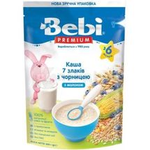 КАША СУХА МОЛОЧНА ШВИДКОРОЗЧИННА ДЛЯ ДИТЯЧОГО ХАРЧУВАННЯ тм "BEBI PREMIUM" "7 ЗЛАКІВ З ЧОРНИЦЕЮ" 200 г, № 1; Droga Kolinska