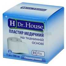 ПЛАСТИР МЕДИЧНИЙ "H Dr. House" 5 см х 500 см, коробка паперова, на тканинній основі, на тканинній основі, № 1; undefined