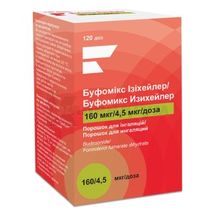 Буфомікс Ізіхейлер порошок для інгаляцій, 160 мкг/доза + 4,5 мкг/доза, інгалятор, 120 доз, № 1; Оріон Корпорейшн