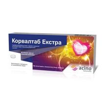 Корвалтаб Екстра таблетки, вкриті плівковою оболонкою, блістер, № 20; Асіно