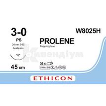 PROLENE 3/0, син., 45 см, голка 26 мм зворотньо-ріж 3/8, № 1; Етікон, Інк.