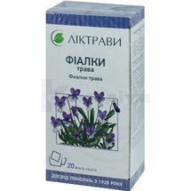 Фіалки трава трава, 1,5 г, фільтр-пакет, в пачці, в пачці, № 20; ЗАТ "Ліктрави"