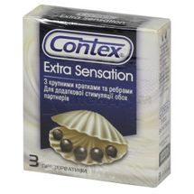 ПРЕЗЕРВАТИВИ ЛАТЕКСНІ З СИЛІКОНОВОЮ ЗМАЗКОЮ CONTEX® EXTRA SENSATION (З КРУПНИМИ КРАПКАМИ ТА РЕБРАМИ) № 3; Реккітт Бенкізер Хелскер (ЮКей) Лімітед