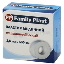 FAMILY PLAST ПЛАСТИР МЕДИЧНИЙ НА ТКАНИННІЙ ОСНОВІ 2,5 см х 500 см, № 1; undefined