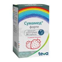 Сумамед® Форте порошок для оральної суспензії, 1200 мг, флакон, 30 мл, зі смаком полуниці, зі смаком полуниці, № 1; Тева Україна