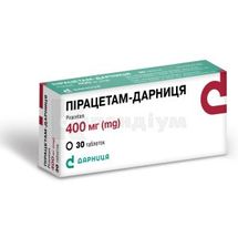 Пірацетам-Дарниця таблетки, 400 мг, контурна чарункова упаковка, пачка, пачка, № 30; Дарниця ФФ