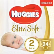 ПІДГУЗКИ ДИТЯЧІ ГІГІЄНІЧНІ HUGGIES ELITE SOFT размер 2 (4-7 кг), № 24; Кімберлі-Кларк Україна