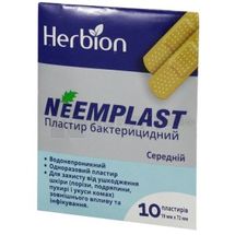 ПЛАСТИР БАКТЕРИЦИДНИЙ NEEMPLAST 19 мм х 72 мм, № 10; Хербіон Пакистан